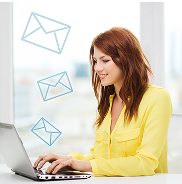 immagine di una donna che riceve delle email